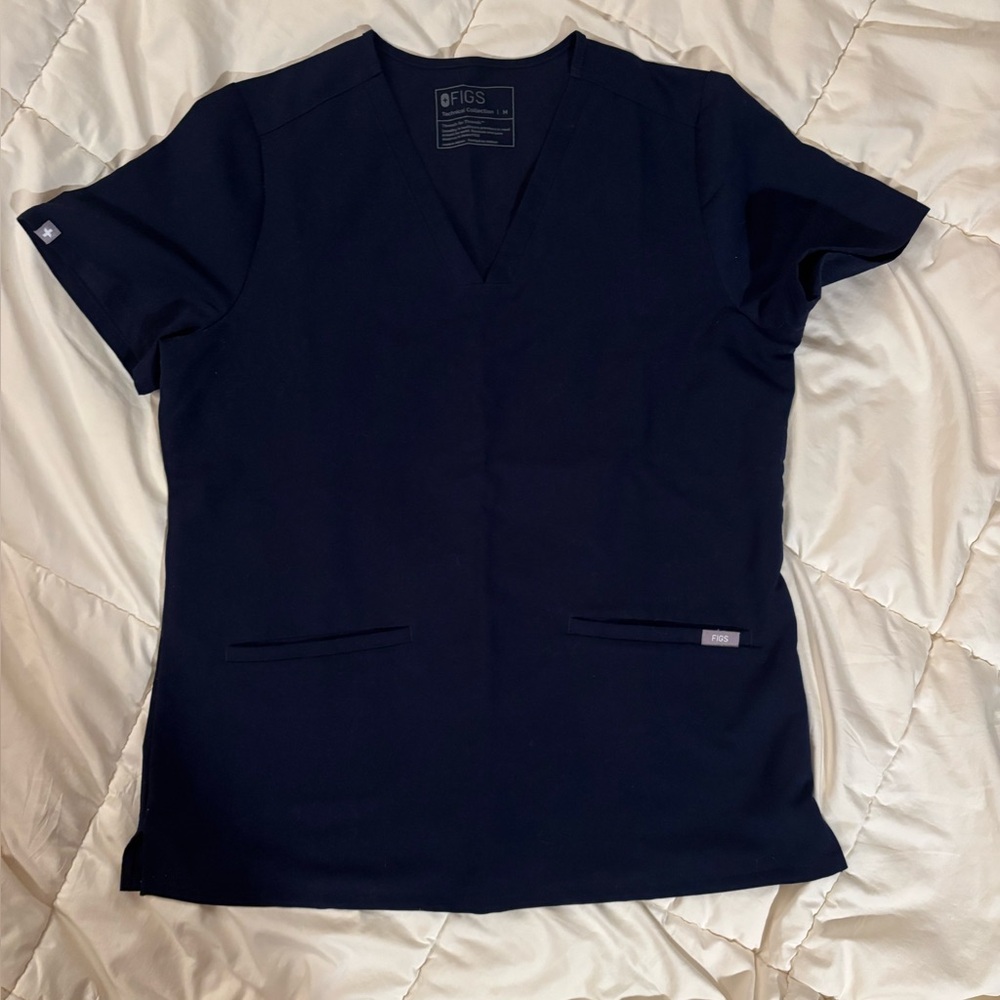 Figs Navy Scrub Top